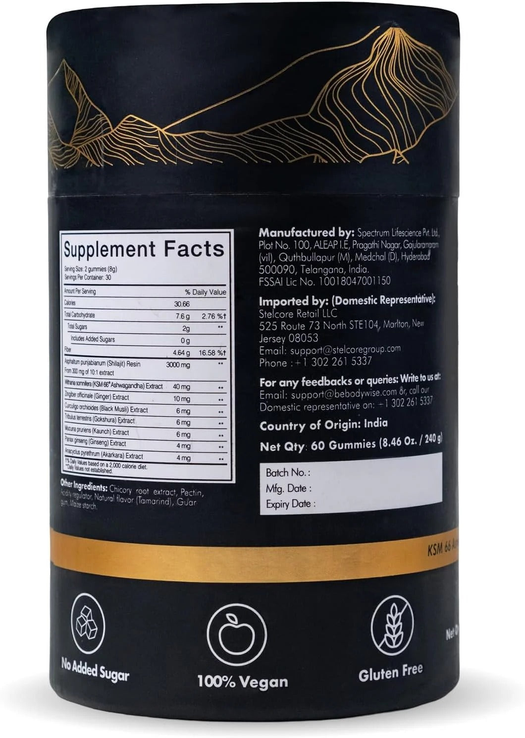 BE BODYWISE+ Gomitas de Shilajit Formula Mejorada