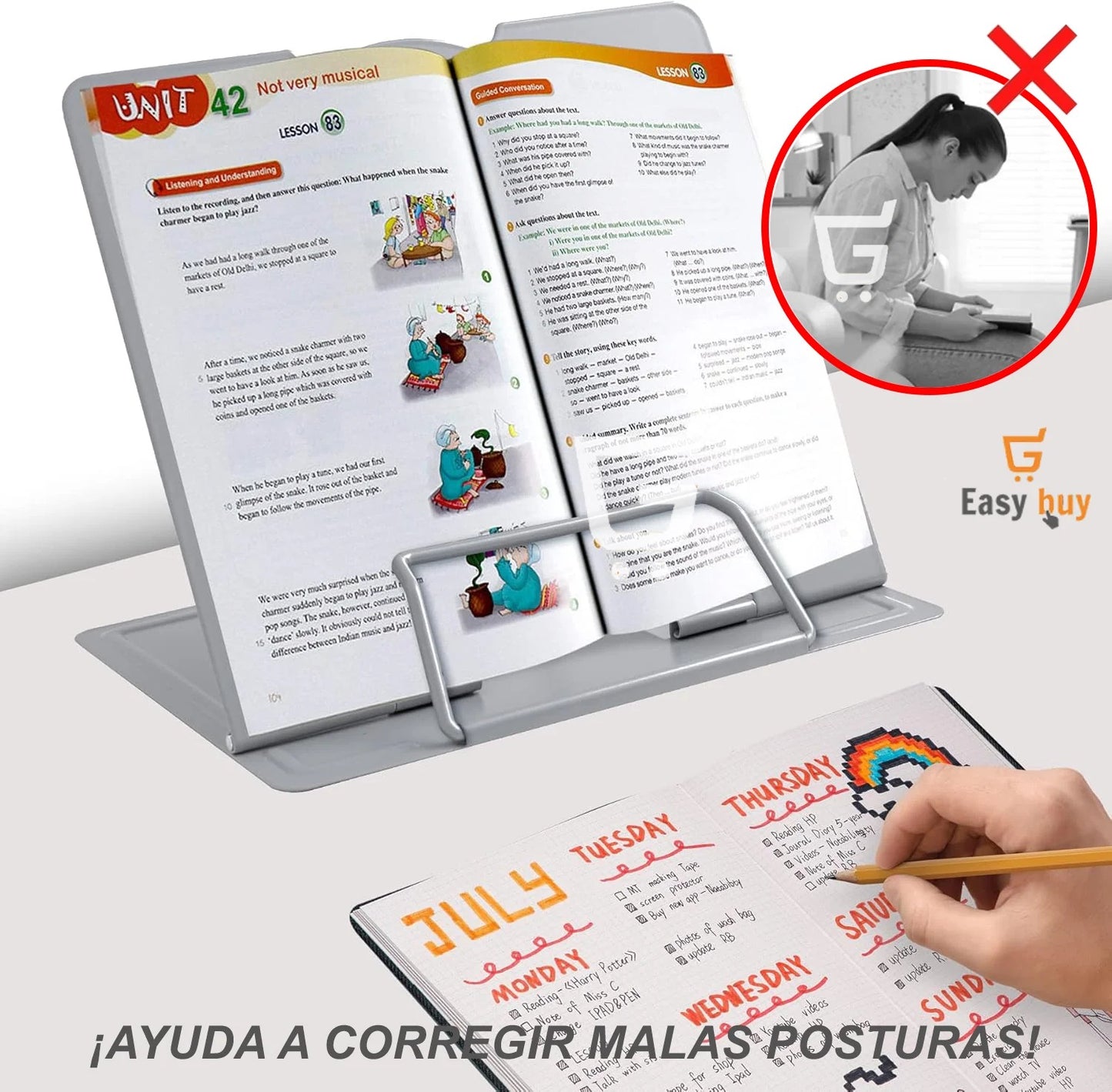 📖Transforma tu Lectura con el Soporte Ergonómico Ajustable 🧠